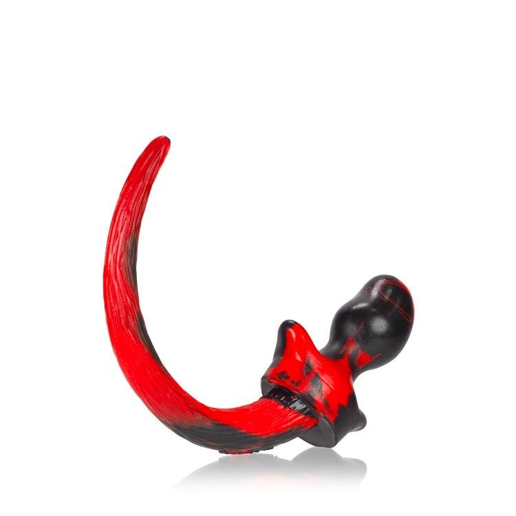 Oxballs BEAGLE Puppy Tail Plug – Red & Black Swirl (Größe M)