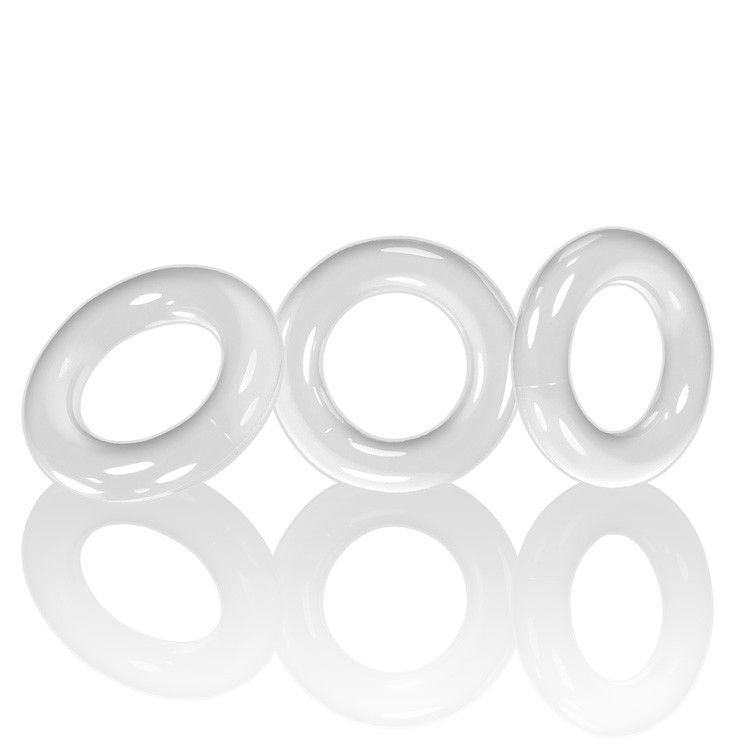 Oxballs WILLY RINGS 3-pack cockrings Black White Clear Police