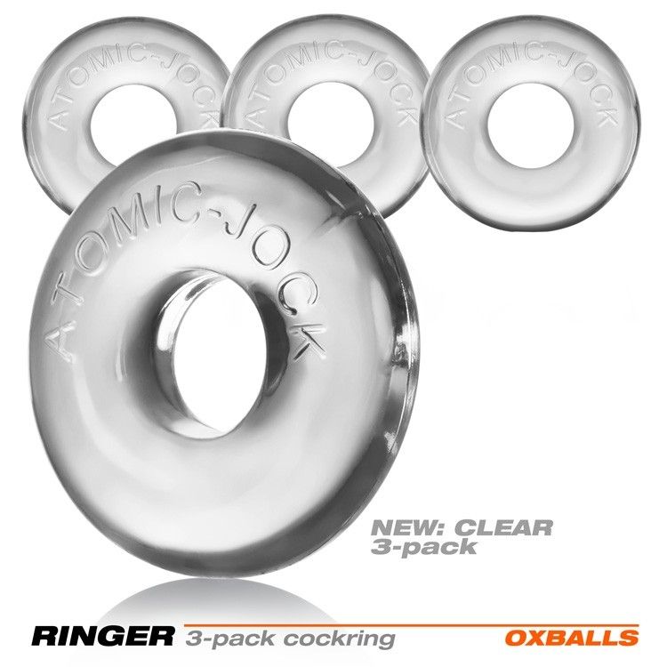 Oxballs Ringer Cockring - Clear 3 Pack