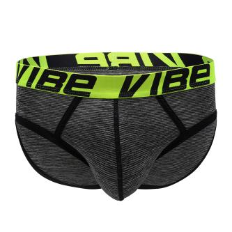 Vibe Sports & Workout Brief, Black/Grey Stripe, Andrew Christian