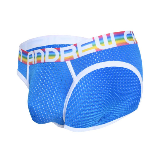 Pride Mesh Brief w/ Almost Naked, Electric Blue Andrew Christian