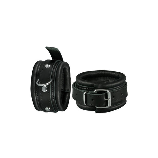 Lederfußfesseln 5 cm Schwarz - Hochwertige Fesselspiele