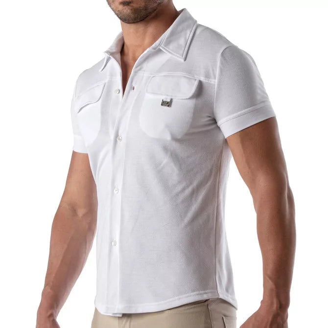 TOF PARIS Piqué cotton shirt - White