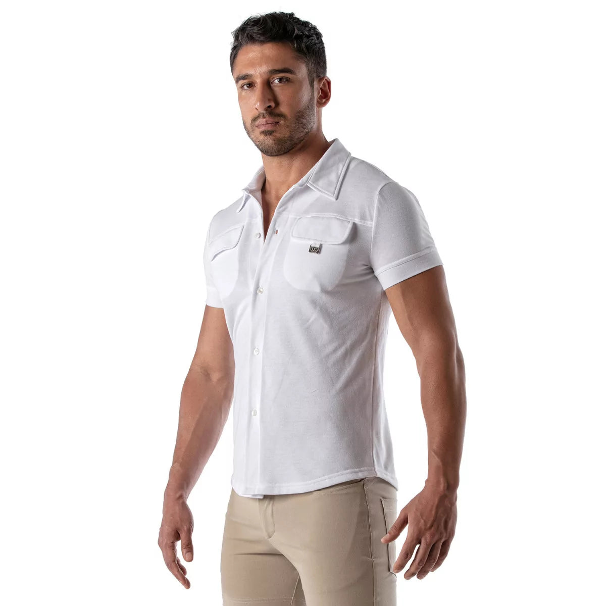 TOF PARIS Piqué cotton shirt - White
