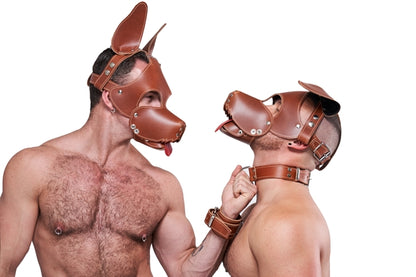 Mister B Leather Shaggy Dog Hood Stitched - Brown