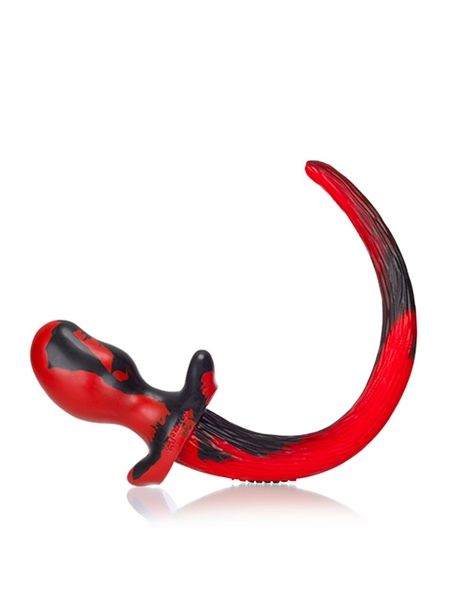 Oxballs BEAGLE Puppy Tail Plug – Red & Black Swirl (Größe M)