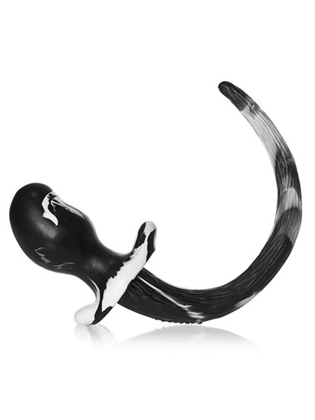 Oxballs MASTIFF Puppy Tail Plug – Schwarz-Weiß (Größe XL)